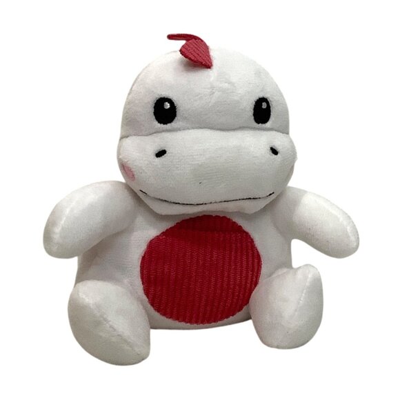 Dinosaur Plush Animal Toy White Red RMS International Small Front Pocket 7.5" - Picture 1 of 6